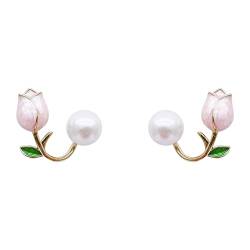 XNBZW Rosa Blume Frühling und Sommer Ohrringe 2022 Junge Luxus Kleine Ohrstecker für Frauen Trending Schmuck, a, Einheitsgröße von XNBZW