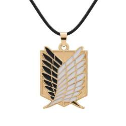 XSLGOGO Anime Attack on Titan Halskette Schlüsselanhänger Anime Print Peripherie-Schmuck Anhänger Anime Fan Halskette Cosplay-Schmuck Schlüsselanhänger Wings of Freedom Halskette... von XSLGOGO