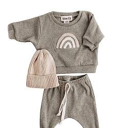 XTBFOOJ Halloween Kinderkleidung Jungen 86-92 Baby Outfit Ostern Neugeborene Kleidung Mädchen Langarm Top Plaid Gerade Bein Hosen Kinder Zwei Stück Set Hosen Herren Bodies 98 von XTBFOOJ