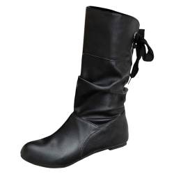 XTBFOOJ Sneakers Damen Chelsea Boots Für Damen Elastische Plateau-Stiefel Zum Hineinschlüpfen Hausschuhe Damen Geschlossen Leder Bequeme Gummistiefel Damen von XTBFOOJ