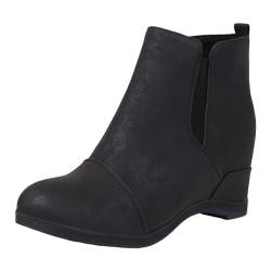 XTBFOOJ Stiefel Wasserdicht Damen Damen Stiefeletten Winter Boots Warm Gefüttert Mit Plateau Kunstfell Profilsohle Chelsea Boots 36 Work Boot Laces Regenstiefel Damen Winter von XTBFOOJ