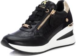 XTI - Damen-Sneaker mit Reißverschluss, Farbe: Schwarz, Größe: 37, Schwarz , 38 EU von XTI