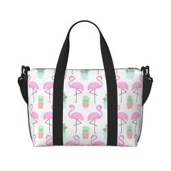 XTYGETY Tragetasche mit tropischem Flamingo, geräumige Reisetasche für Wochenendausflüge, Reisetasche für Herren, Schwarz , Einheitsgröße von XTYGETY