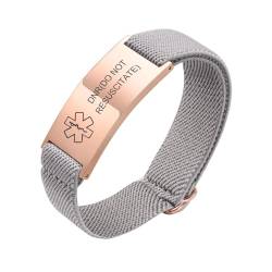 XUANPAI Notfallarmband für Erwachsene Senioren Männer Frauen - SOS Armband mit Telefonnummer und Name Verstellbar Elastisches Nylonseil Notfall Armband für Epilepsie und Diabetes von XUANPAI