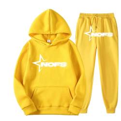 NOFS Jogginganzug Streetwear Tracksuit für Herren Corteiz Tracksuit Buchstaben Druck Lose Hoodies und Jogginghosen Y2K Hip Hop Streetwear Unisex Pullover Oberteile und Sporthosen Trapstar Anzug von XUEQINGDE