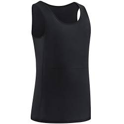 XUJI Brust Binder Transgender Tomboy Atmungsaktiv Langer Binder Pullover Tank Top (B, M) von XUJI