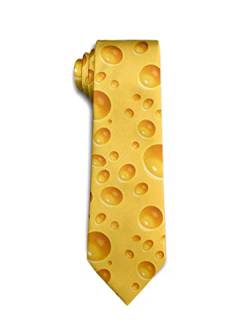 XVBCDFG Männer Neuheit Krawatten Lustige Krawatte Polyester Textil Weiche Hals Krawatten für Hochzeiten Party Valentinstag, Käse, One size von XVBCDFG