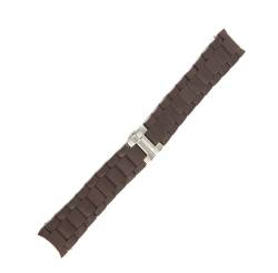 XXBWUK Klassisches Armband aus massivem Edelstahl mit Silikonhülle für Armani AR5858 5943 5941 5867 5981. Armband mit Faltschließe für Uhren, 20 mm, 23 mm(A,20mm) von XXBWUK