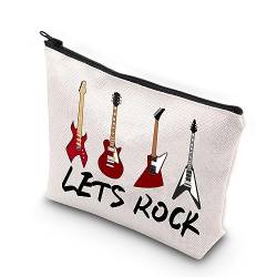 XYANFA Lets Rock And Roll Kosmetiktasche für Gitarristen, Gitarrenliebhaber, Geschenk für Gitarristen, LETS ROCK, modisch von XYANFA