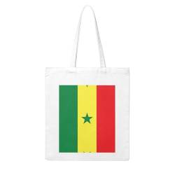 XZDAL Wiederverwendbare Canvas-Tragetasche mit Flagge von Senegal, für tägliche Essentials und Outdoor-Aktivitäten, beige, Einheitsgröße von XZDAL