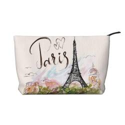 Eiffelturm Cord Kosmetiktasche: geeignet für den täglichen Gebrauch und kurze Reisen, ein unverzichtbares Geschenk für Mädchen, Schwarz , Einheitsgröße von XZDWYX