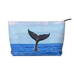 Whale Tail Cord Kosmetiktasche: geeignet für den täglichen Gebrauch und kurze Reisen, ein unverzichtbares Geschenk für Mädchen, Schwarz , Einheitsgröße von XZDWYX