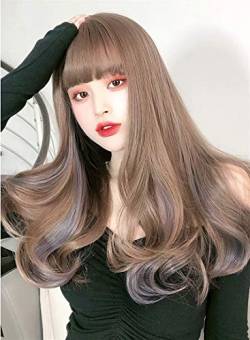 XZGDEN Nun Lange Perücken Für Frauen Brown Purple ombre Synthetic Wig Volle Perle REDUTE Welle Heilung Hitze Beständig Für Cosplay Daya Anime von XZGDEN