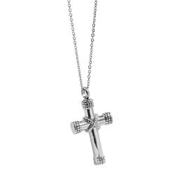 XZZHIHHA Mode Halskette mit String Cross Urne Anhänger, Gedenkschmuck, Gebet Kreuz Asche Halskette Western Style von XZZHIHHA