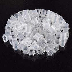 Ink 100pcs Plastic Caps Pigment Cups Holder Supplies Makeup Zubehör Wolf Kostüm Damen (White, One Size) von XZincer