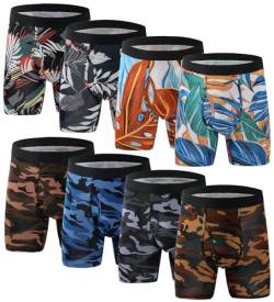 Xaanelr Herren Unterwäsche Boxer Briefs Bambus Viskose Trunks Weich Bequem Multipack, B011 - Boxershorts - 8er Pack, Medium von Xaanelr