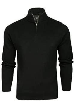 Xact Herren-Pullover mit 1/4 Reißverschluss und hohem Baumwollanteil (Black) M von Xact