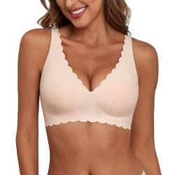 Xcutting Nahtlose BHS für Frauen Keine Unterwäsche Komfort Push Up Wireless BH Unterstützung und Lift V Neck Bralettes von Xcutting