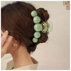 Xduargs Vintage Perlenklauen Clips Starken Halt Haar Kiefer Clips Barrettes Große Perle Klaue Haarspangen Großen Ball Kunststoff Haar Klaue Clips Dekorative Haarschmuck Für Frauen Kopfschmuck (grün) von Xduargs