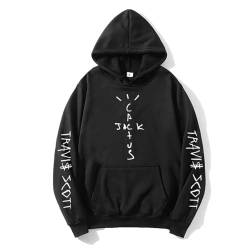 Xiakila Travis Scott Hoodie Hip Hop Rapper 90er Jahre Retro Pullover, Männer Frauen Mode Kaktus Jack Graffiti Casual Mantel Übergroße Jacke-Black||3XL von Xiakila