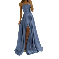 Abschlusskleid,Abendkleid,Ballkleid,Rückenfreies Hochzeitskleid Brautkleid mit Schlitz Elegant Meerjungfrau Abiballkleider Satin Kleid Damen Lang Cocktailkleid Spaghettiträgern Ballkleider Prom Dress von Xiangdanful