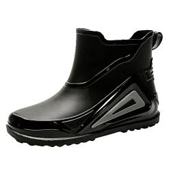 Stiefeletten Damen Schwarz, Freizeit Ankle Boots Frauen Chelsea Boots Klassische Reitstiefel Damenstiefel Cowboystiefel Gummistiefel Winterstiefel Gartenschuhe Halbstiefel Kurzstiefel Damenschuhe von Xiangdanful