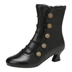 Stiefeletten Damen mit Absatz, Frauen Ankle Boots Klassische Chelsea Boots Retro Gummistiefel Reitstiefel Damenstiefel Cowboystiefel Winterstiefel Halbstiefel Damenschuhe Gartenschuhe Kurzstiefel von Xiangdanful