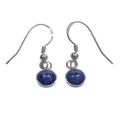 Eis Zirkonia Ohrringe - 925 Sterling Silber mit 6mm Cabochon, Hypoallergen (Blau) von XieXie