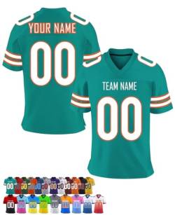 Personalisiertes American Football Trikot Benutzerdefinierte Herren Sporthemden Trikot Personalisierte Fußballtrikots mit Namen Nummer Angepasst Fußball-Team-Shirt für Frauen Männer Jugend Kind von Xihedfd