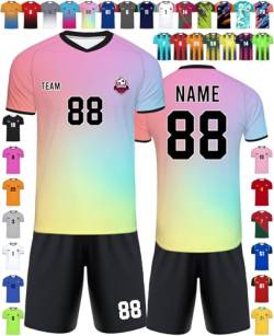 XinYiiLun Personalisiertes Fußballtrikot für Herren Jugendliche, Trikot Selber Gestalten, individuelles Sport Fußballtrikot mit Namen Nummer Logo Fussball Geschenke von XinYiiLun