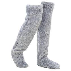 1 Paar Plüsch Pantoffel Strümpfe Pelz lange Beinwärmer für Frauen Männer über Knie hoch Fuzzy Socken Winter Home Schlafen Socken von Xistuoz