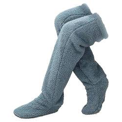 1 Paar Plüsch Pantoffel Strümpfe Pelz lange Beinwärmer für Frauen Männer über Knie hoch Fuzzy Socken Winter Home Schlafen Socken von Xistuoz