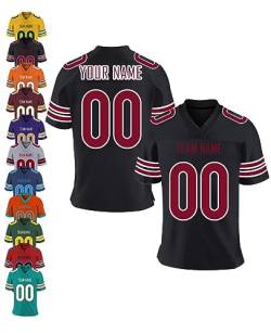 American Football Trikot Personalisiert Trikot mit Namen Logo Herren Sporthemden Personalisierte Schnelltrocknend Atmungsaktiv T-Shirt für Dammen Kinder Jungen, S-7XL, A10 von Xiuyours