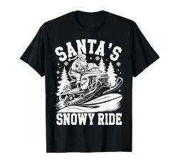 Weihnachts-Schneemobil, reitet Weihnachtsmann Schneefahrt T-Shirt von Xmas Snowmobiling Lover Winter Kids Men Women Tees