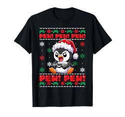 Lustiges Pinguin-Gamer Pew Videospiel hässliche Weihnachten Jungen Kinder T-Shirt von XmasByAxisone2024