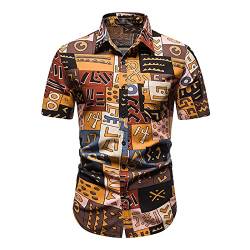 Xmiral Kurzärmliges 3D-Digitaldruck-Hemd mit Taschenschnalle für Herren Leoparden Hemd Herren (XXL,Weiß) von Xmiral