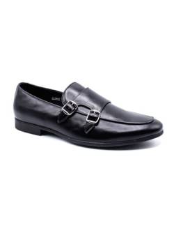 Xposed Klassische Monk-Schuhe für Herren mit Doppelschnallenriemen und Slipper [EL0922-BLACK-7 UK] von Xposed