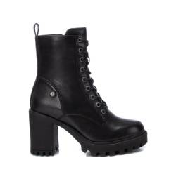 Xti für Damen. 14300201-NEGRO Stiefelette 143002 schwarz (39), 8 bis 10 cm, Schnürsenkel, Reißverschluss, Lässig von Xti