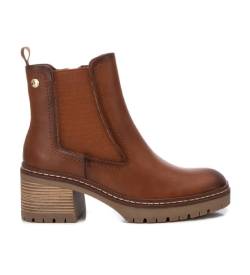 Xti für Damen. 14337002-CAMEL Stiefelette 143370 braun (36), 5 bis 8 cm, Reißverschluss, Lässig von Xti