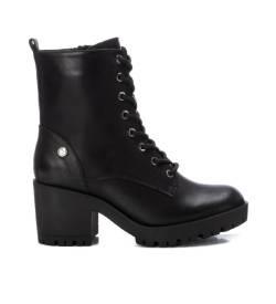 Xti für Damen. 14350701-NEGRO Basic Damen Stiefelette 143507 schwarz (39), 5 bis 8 cm, Schnürsenkel, Reißverschluss, Lässig von Xti