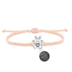 Xtyggoi Individuelles Foto Projektion Armband Personalisierte Herz-Anhänger Armbänder Paare Ich liebe dich geflochtene Armbänder Schmuck für Frauen Männer von Xtyggoi