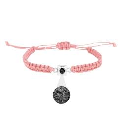 Xtyggoi Individuelles Foto Projektion Armband Personalisierte Herz-Anhänger Armbänder Paare Ich liebe dich geflochtene Armbänder Schmuck für Frauen Männer von Xtyggoi