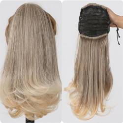 Pferdeschwanzverlängerung Pferdeschwanz-Haarverlängerungen for Frauen, synthetischer Kordelzug, rotbrauner Schwanz, verformbar, glatte Haarteile, hitzebeständiges Cosplay-Haar Pferdeschwanz Extensions von Xumh2024-3