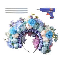 Xvilmaun Blumen-Haarband, Blumen-Stirnband,Ethnische Frauen Stirnbänder | Blumenkronen-Stirnband-Bastelset, wunderschöne Braut-Stirnbänder für Hochzeitsfeier, Foto-Requisiten von Xvilmaun