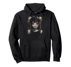 Anime Horror Girl Aesthetic Soft Grunge Waifu Japanisches Mädchen Pullover Hoodie von Y2K Alt Clothes Grunge Tees For Men & Women