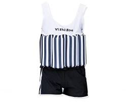 YAGATA Badeanzug mit Schwimmhilfe Mädchen Jungen Float Suit Kinder Badeanzug Baby Maedchen Bojenanzug Schwimmanzug verstellbarem Auftrieb Bademode Bojenbadeanzug, Gestreift, 80 von YAGATA