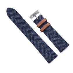 YAGHANG 18mm 20mm 22mm Vintage Echtleder Uhrenarmband Ersatzarmband For Männer Frauen Schnellverschluss Armband Weave Strap(Color:Blue,Size:22mm) von YAGHANG