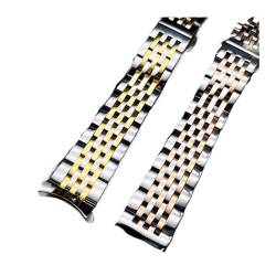 YAGHANG Edelstahl Armbands Frauen Männer Armband 14mm 16mm 18mm 20mm 22mm 24mm silber gekrümmt Ende Uhr Band Strap Watch Zubehör(Gold,18mm) von YAGHANG