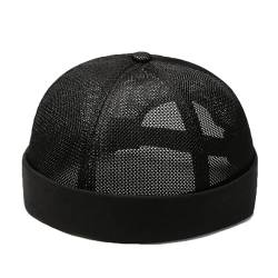 YAMEE Docker Cap Unisex Sommer Mesh,Sommer Beanie Herren Docker-Kappen,Matrosenmütze Herren Brimless Hat Rolled Cuff,Seemannsmütze Damen Sommer Casual,Hafenmütze Unisex(Kappenumfang：56-60cm von YAMEE