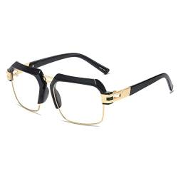 YAMEIZE Retro Metall Halbrahmen Klassische Sonnenbrille mit Gradient Linse für Frauen Männer Semi Rimless Stilvolle Brillen Einkaufen Fahren von YAMEIZE